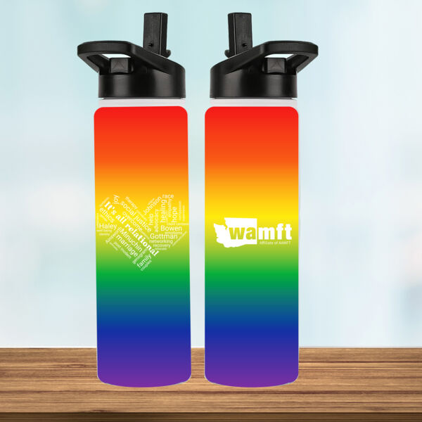 Rainbow Heart Water Bottle Thumbnail